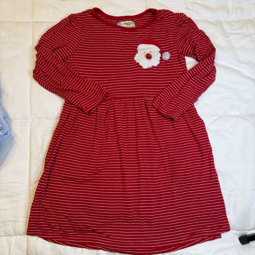 Copper Key Adventure Wear 6X Red Stripe Santa Christmas Long Sleeve Dress